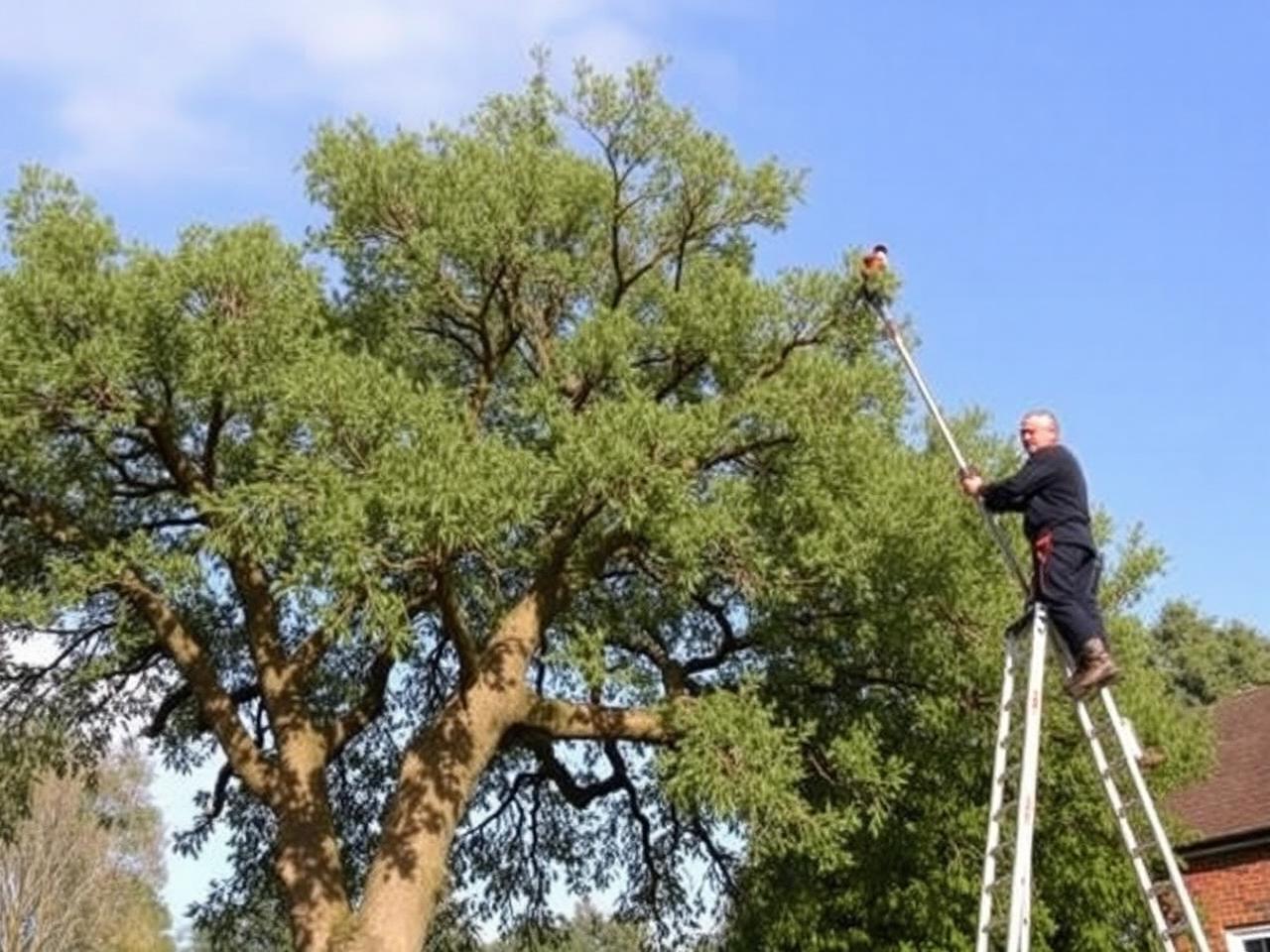 Potatura di un albero ad alto fusto
